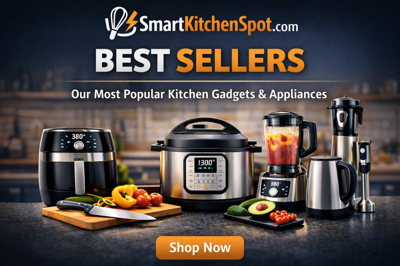 Best selling kitchen gadgets and appliances at SmartKitchenSpot including air fryer blender and cooking tools